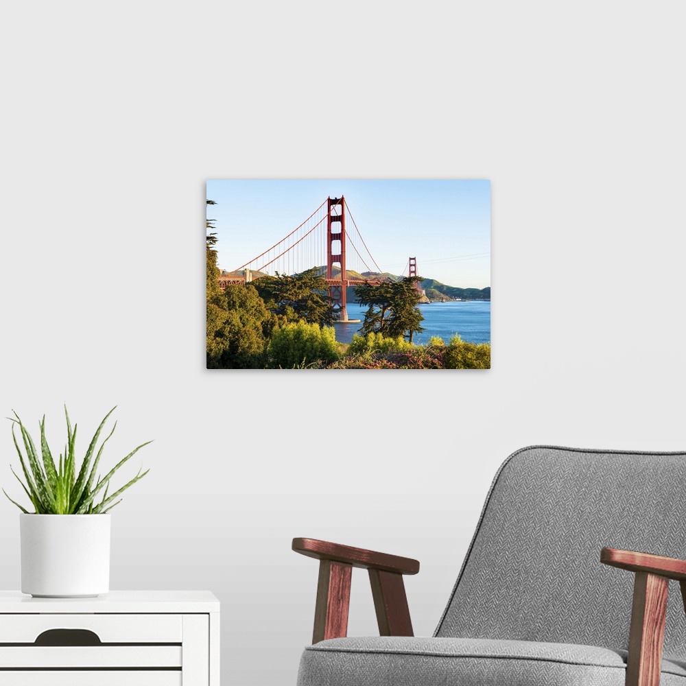 A modern room featuring North America, USA, America, California, San Francisco, Golden Gate bridge from the welcome centre.
