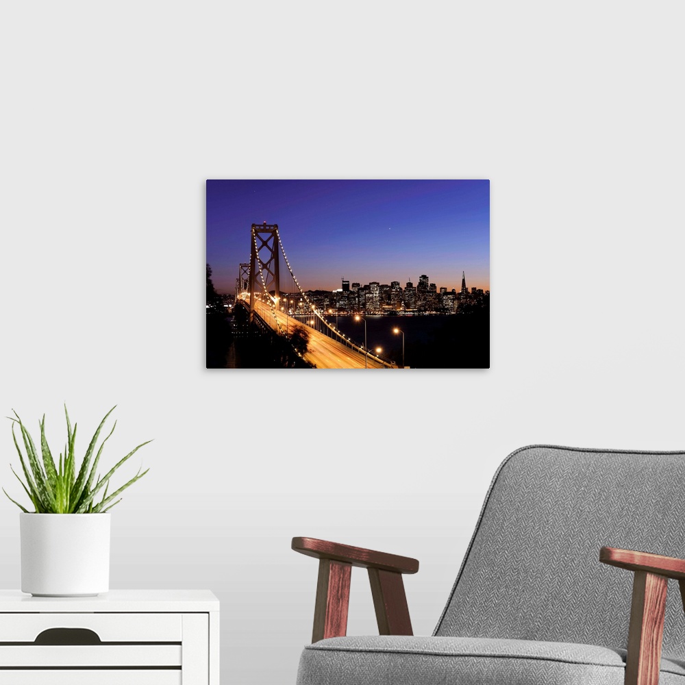 A modern room featuring Usa, California, San Francisco, Oakland Bay Bridge and City Skyline