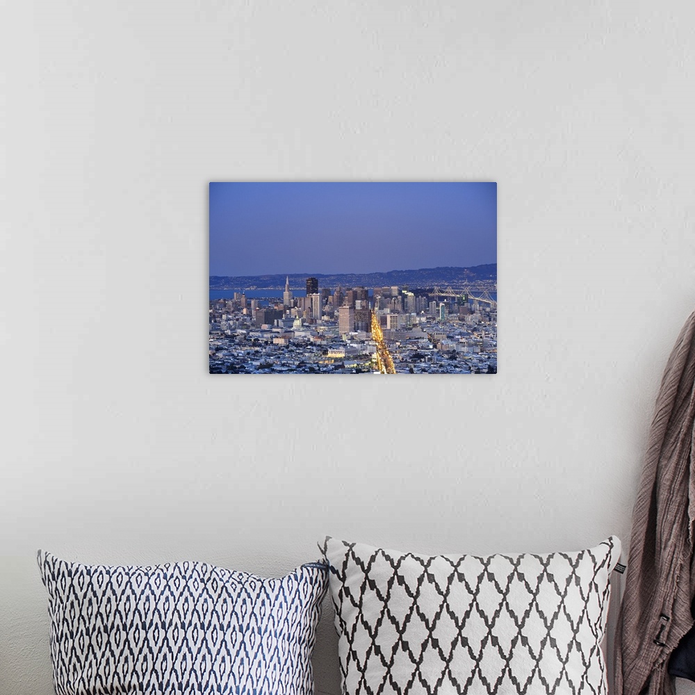 A bohemian room featuring Usa, California, San Francisco, Skyline viewed from Twin Peaks