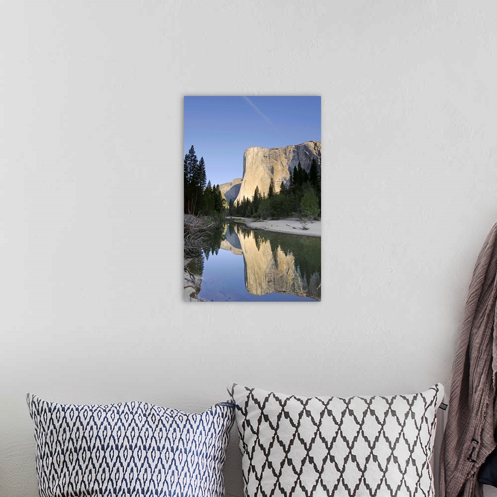 A bohemian room featuring USA, California, Yosemite National Park, Merced River, Cathedral Beach and El Capitan