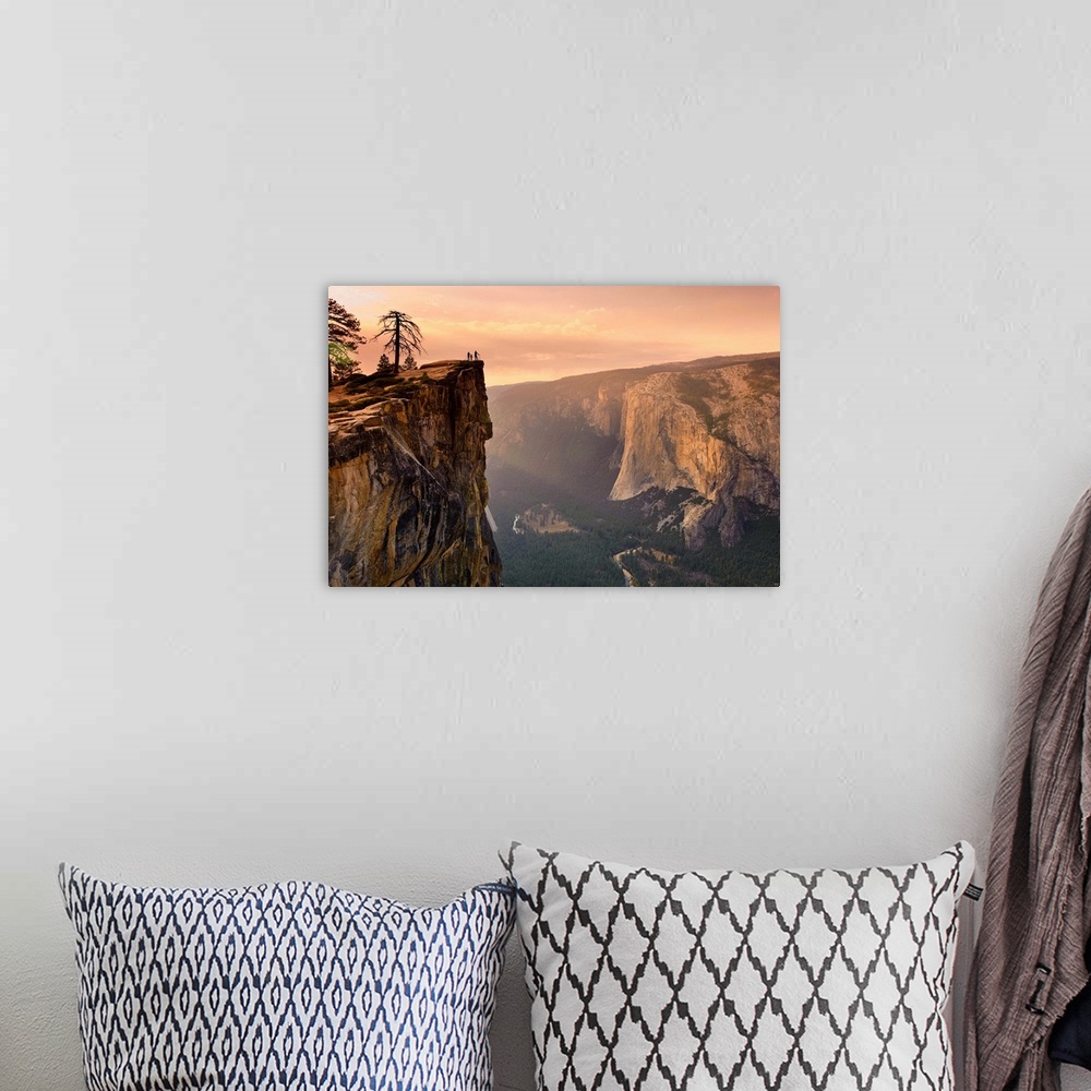 A bohemian room featuring USA, California, Yosemite National Park, Taft Point, elevated view of El Capitan and Yosemite Valley