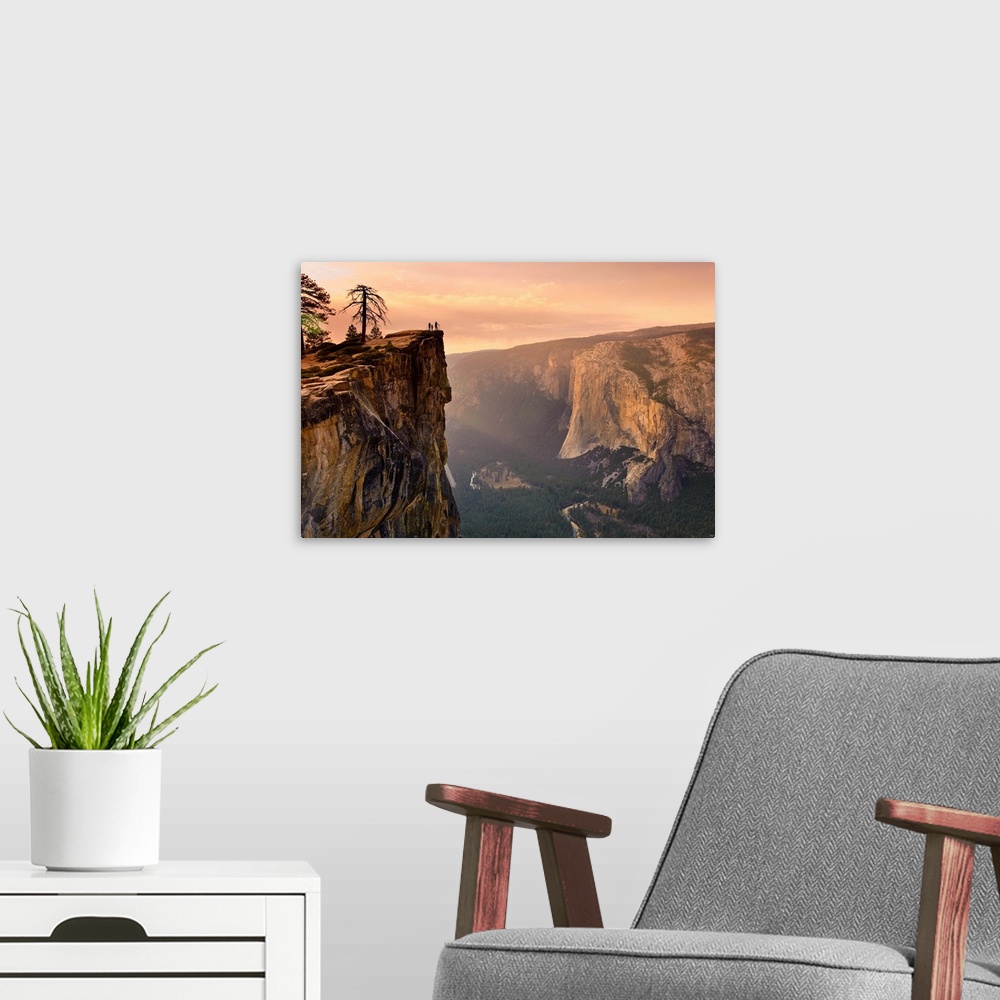 A modern room featuring USA, California, Yosemite National Park, Taft Point, elevated view of El Capitan and Yosemite Valley