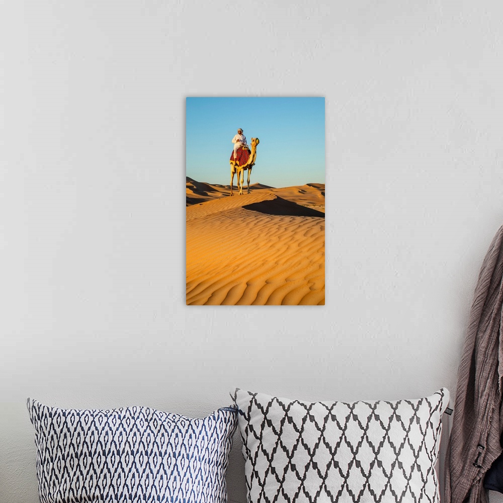 A bohemian room featuring Camel In The Empty Quarter (Rub Al Khali), Abu Dhabi, United Arab Emirates (MR)