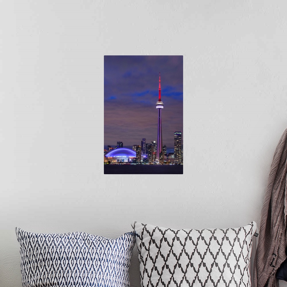 A bohemian room featuring Canada, Ontario, Toronto, Harbourfront, CN Tower, Rogers Centre, and skyline from Olympic Island,...
