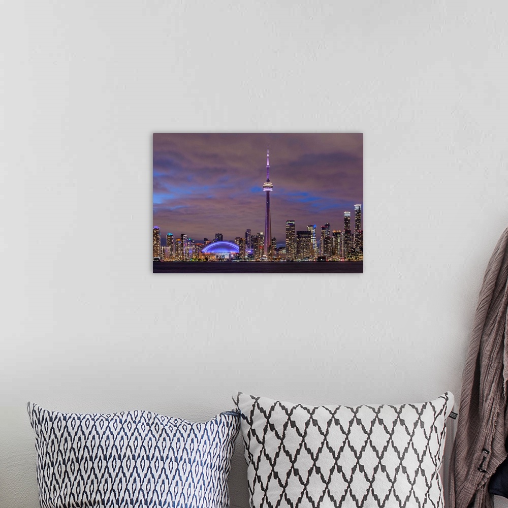 A bohemian room featuring Canada, Ontario, Toronto, Harbourfront, CN Tower, Rogers Centre, and skyline from Olympic Island,...