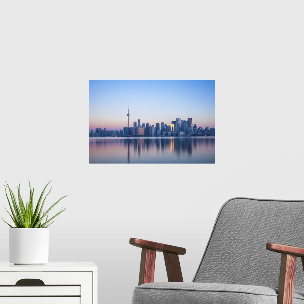 A modern room featuring Canada, Ontario, Toronto, View of CN Tower and city skyline