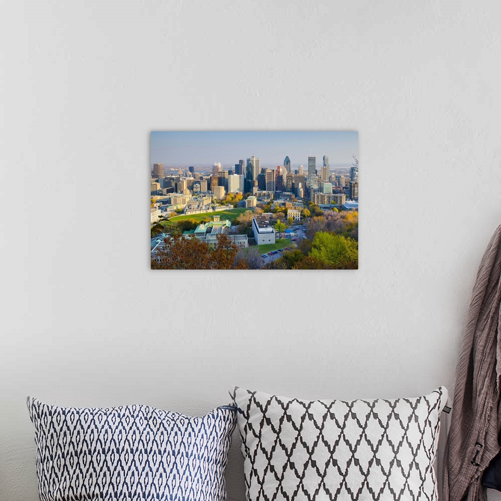 A bohemian room featuring Canada, Quebec, Montreal. Downtown from Mount Royal Park or Parc du Mont-Royal