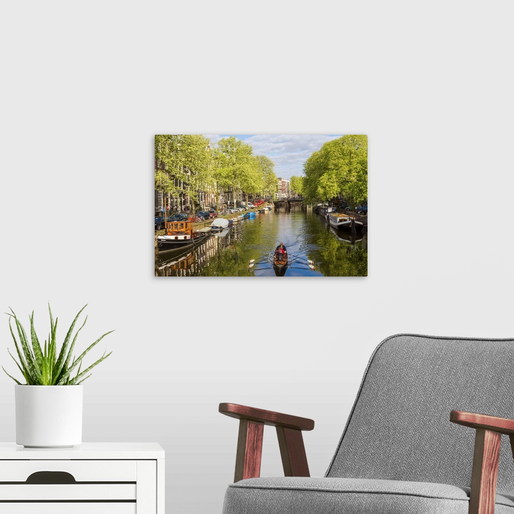 A modern room featuring Canal, Amsterdam, Holland, Netherlands