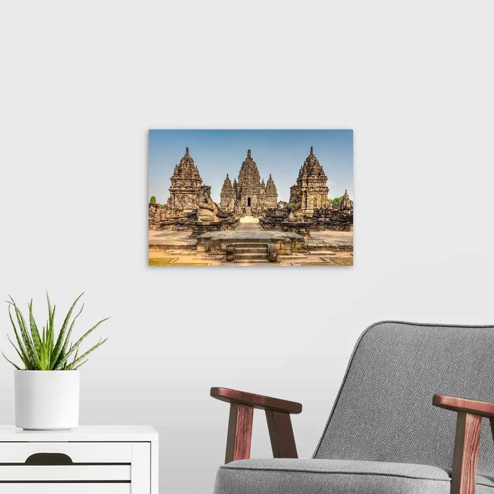 A modern room featuring Candi Sewu, Prambanan temple complex, Yogyakarta, Java, Indonesia.