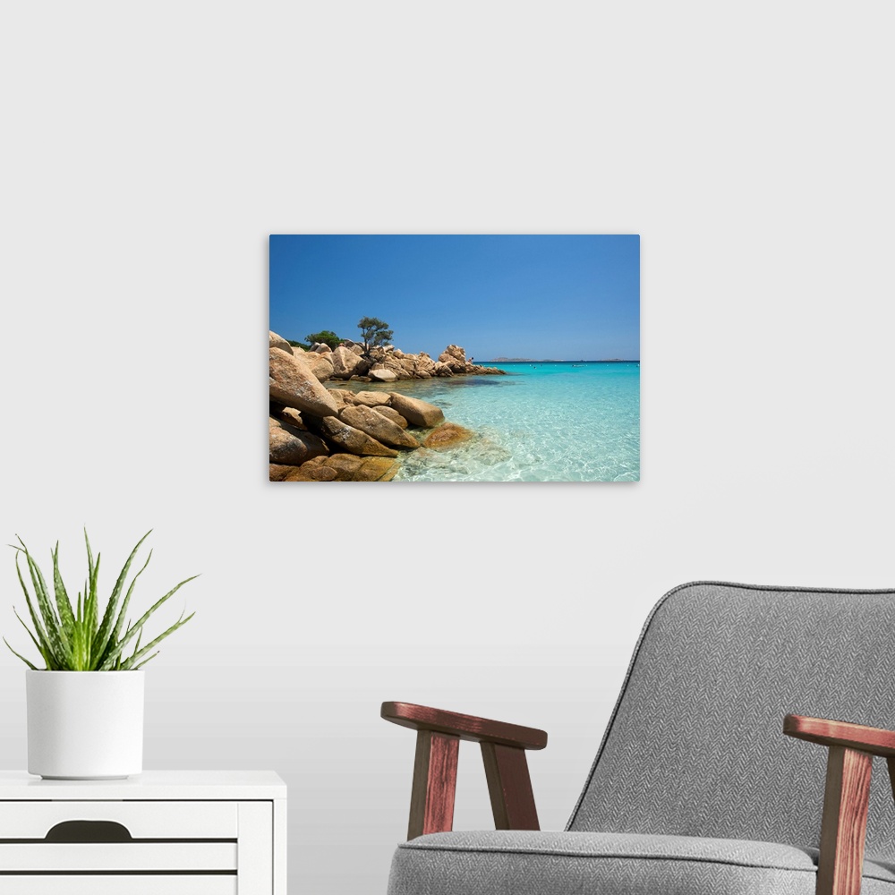 A modern room featuring Capriccioli Beach, Northern Sardinia, Sardinia, Italy