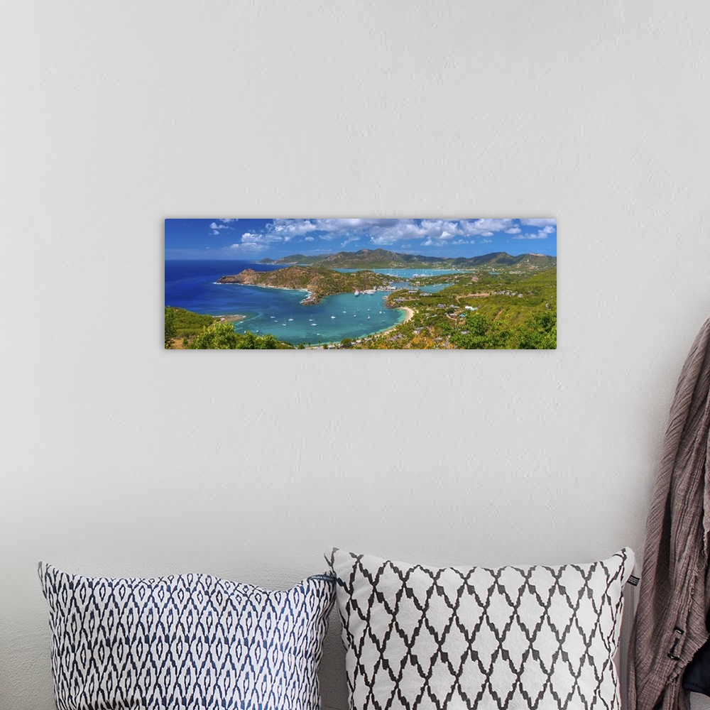 A bohemian room featuring Caribbean, Antigua, English Harbour from Shirley Heights.