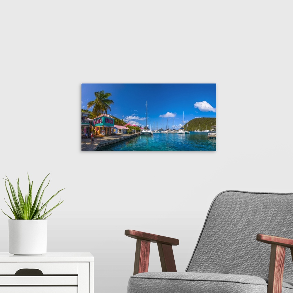 A modern room featuring Caribbean, British Virgin Islands, Tortola, Sopers Hole.