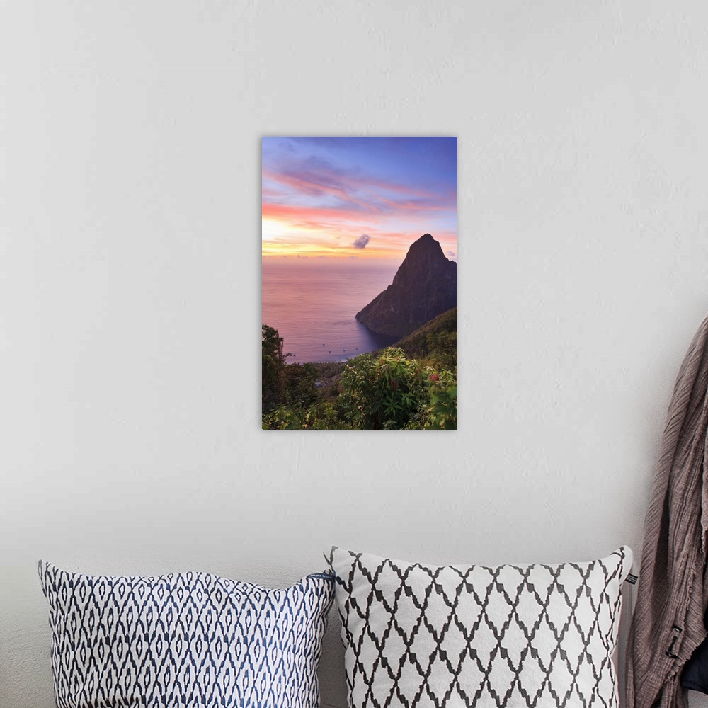 A bohemian room featuring Caribbean, St Lucia, Petit Piton and Anse des Pitons Beach