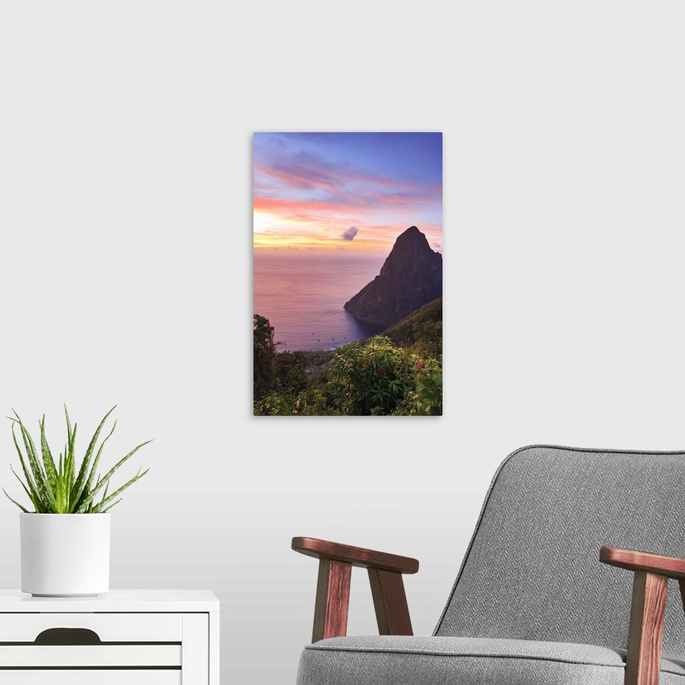 A modern room featuring Caribbean, St Lucia, Petit Piton and Anse des Pitons Beach