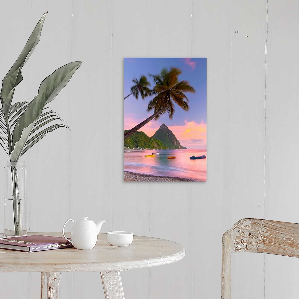 A farmhouse room featuring Caribbean, St Lucia, Soufriere, Soufriere Bay, Soufriere Beach and Petit Piton (UNESCO World Heri...