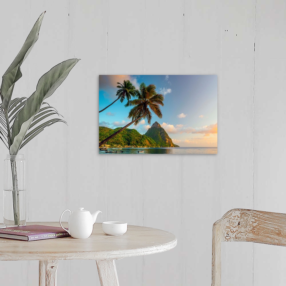 A farmhouse room featuring Caribbean, St Lucia, Soufriere, Soufriere Bay, Soufriere Beach and Petit Piton (UNESCO World Heri...