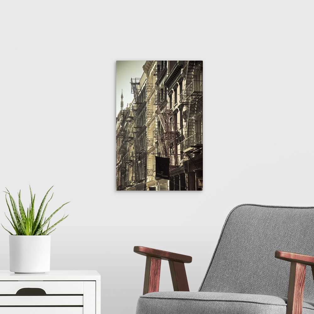 A modern room featuring Cast Iron architecture, Greene Street, Soho, Manhattan, New York City