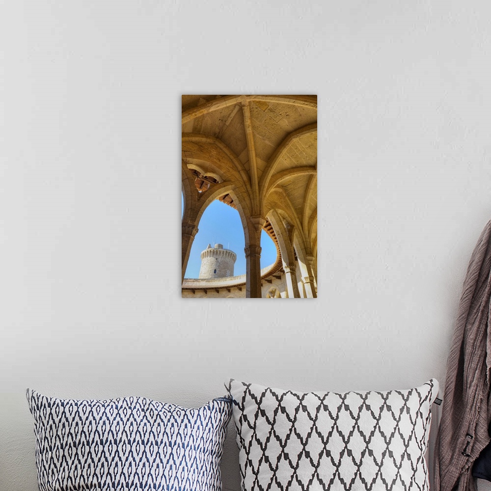 A bohemian room featuring Castell de Bellver, Palma de Mallorca, Mallorca, Balearic Islands, Spain