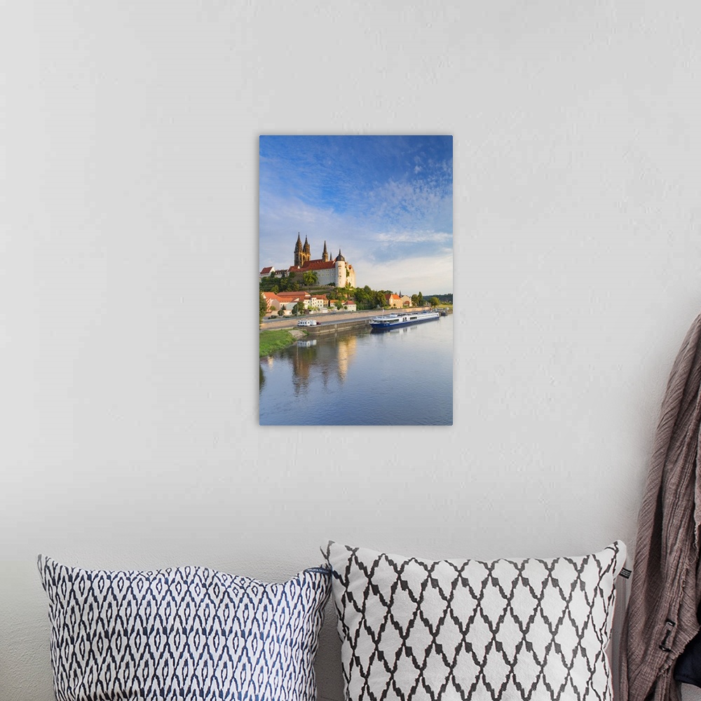 A bohemian room featuring Cathedral, Albrechtsburg and River Elbe, Meissen, Saxony, Germany.