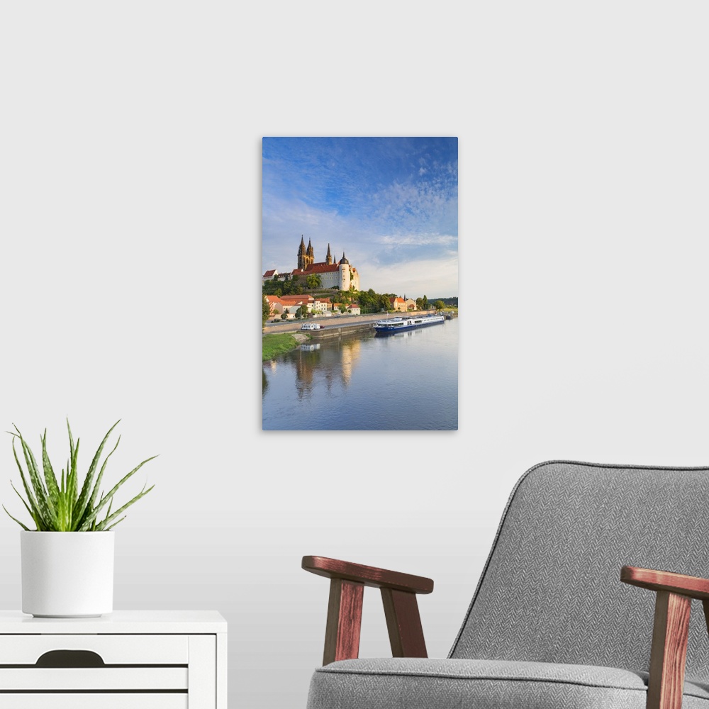 A modern room featuring Cathedral, Albrechtsburg and River Elbe, Meissen, Saxony, Germany.