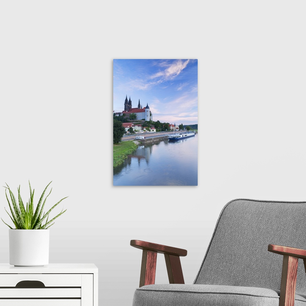 A modern room featuring Cathedral, Albrechtsburg and River Elbe, Meissen, Saxony, Germany.
