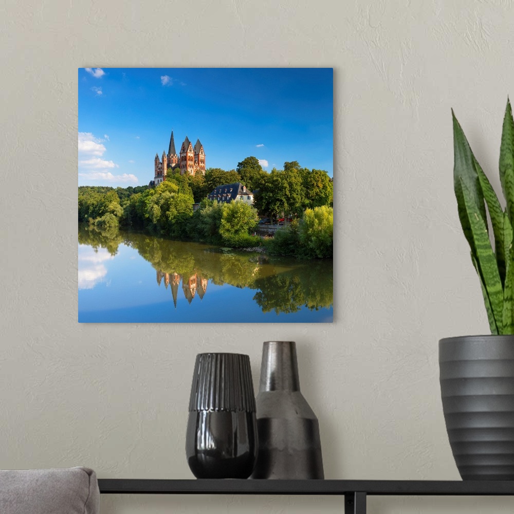 A modern room featuring Cathedral (Dom) and River Lahn, Limburg, Hesse, Germany.