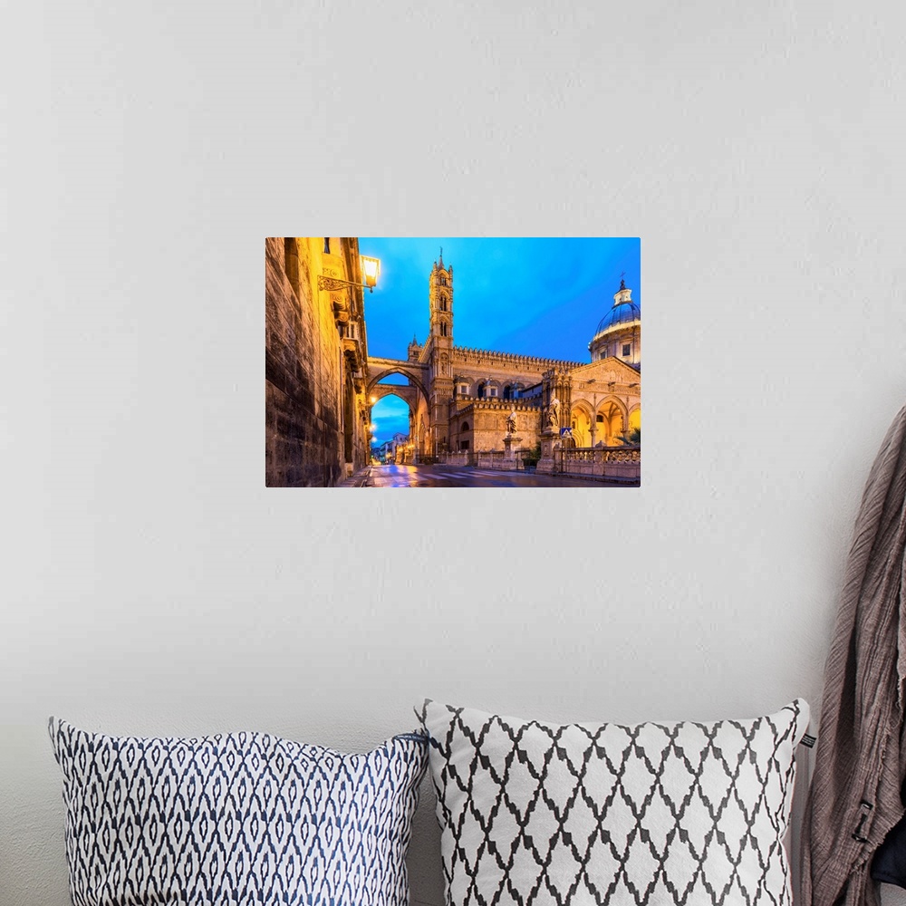 A bohemian room featuring Cathedral Of Palermo At Sunrise-Europe, Italy, Sicily Region, Palermo District