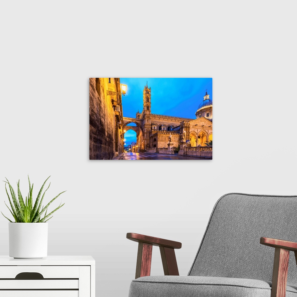 A modern room featuring Cathedral Of Palermo At Sunrise-Europe, Italy, Sicily Region, Palermo District