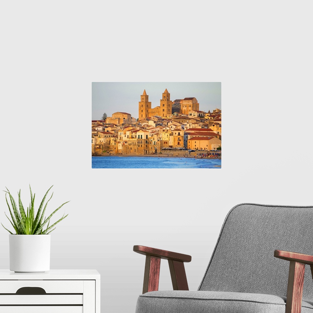A modern room featuring Cefalu, Sicily, Italy, Europe.