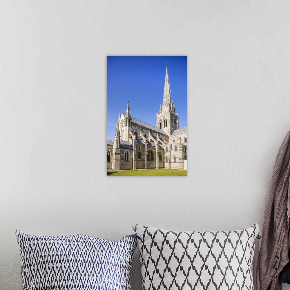 A bohemian room featuring Chichester Cathedral, Chichester, West Sussex, England, UK
