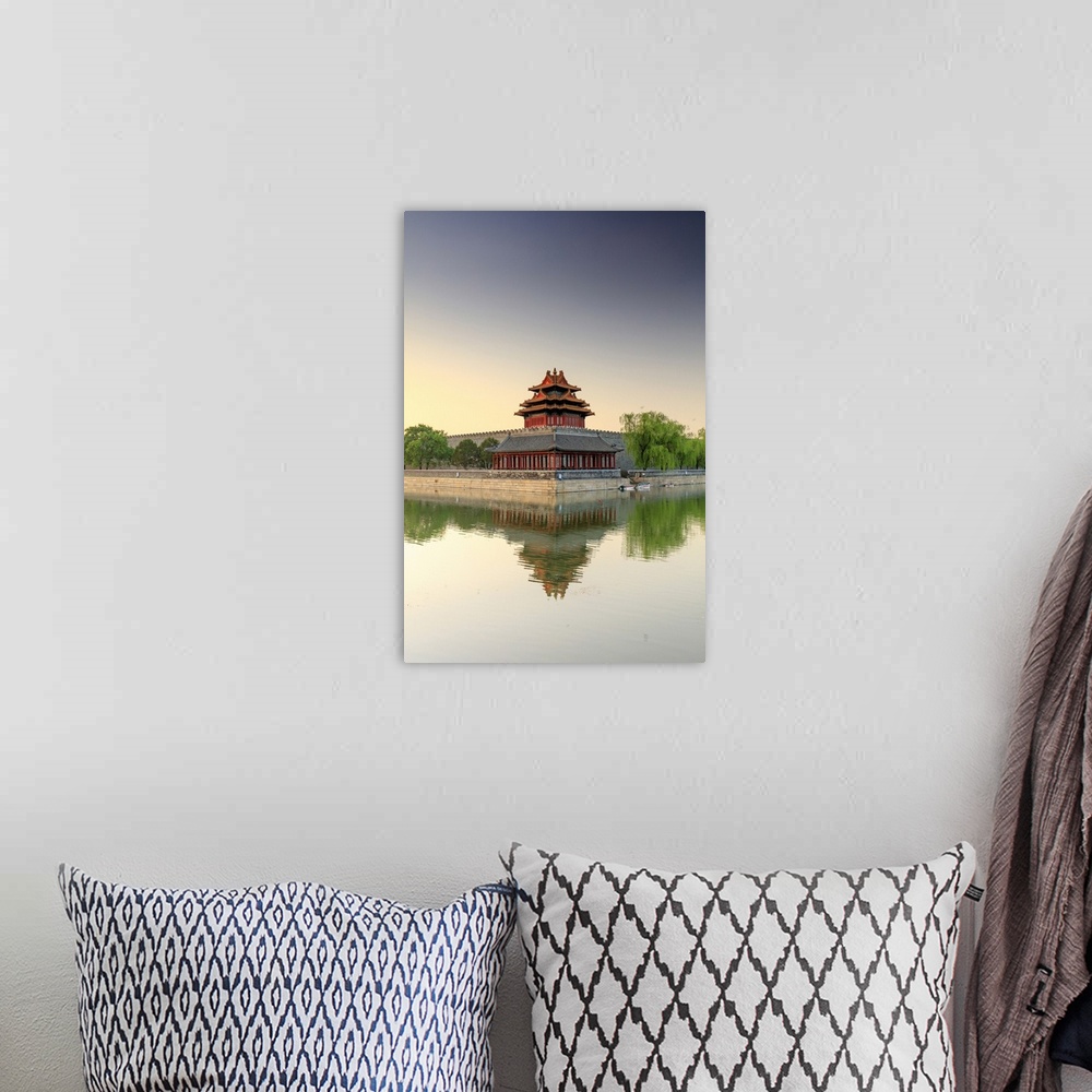 A bohemian room featuring China, Beijing, Palace moat and Forbidden city at sunrise.