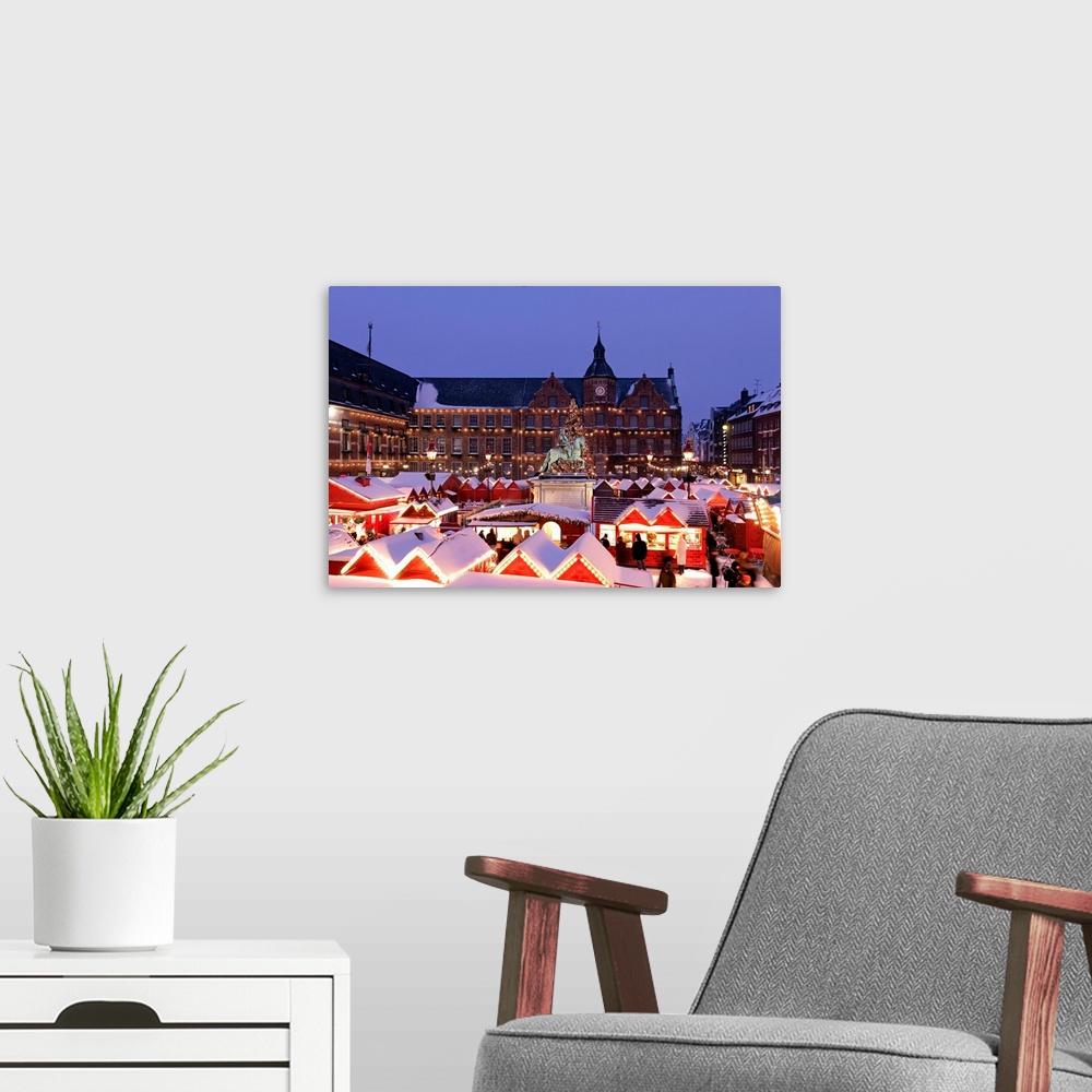 A modern room featuring Christmas Market In Front Of The Town Hall, Dusseldorf, North Rhine Westphalia, Germany