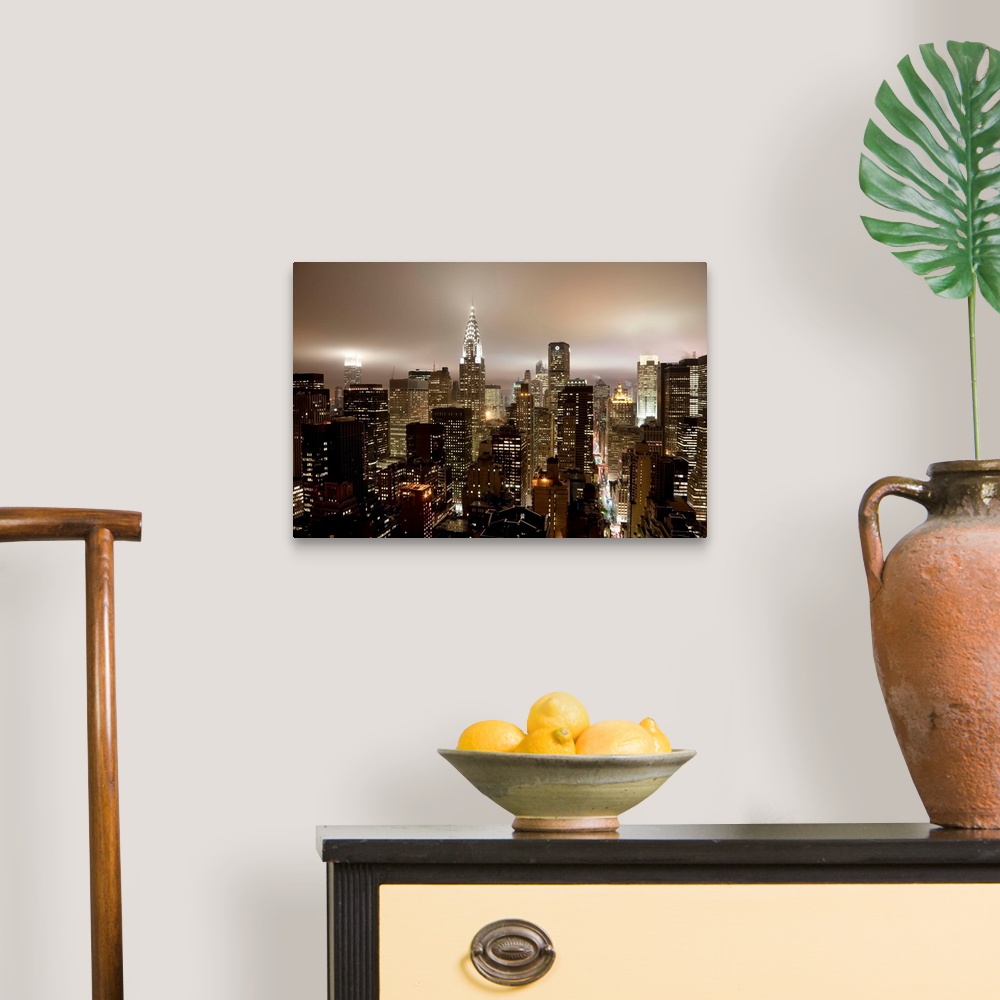 A traditional room featuring Chrysler Building and Midtown Manhattan Skyline, New York City