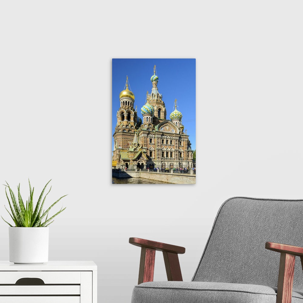 A modern room featuring Church of our Saviour on the spilled blood on Griboedov Canal, Saint Petersburg, Russia.
