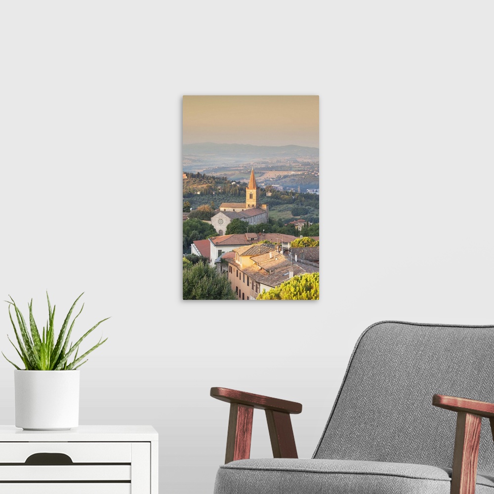 A modern room featuring Church of Santa Giuliana at dawn, Perugia, Umbria, Italy
