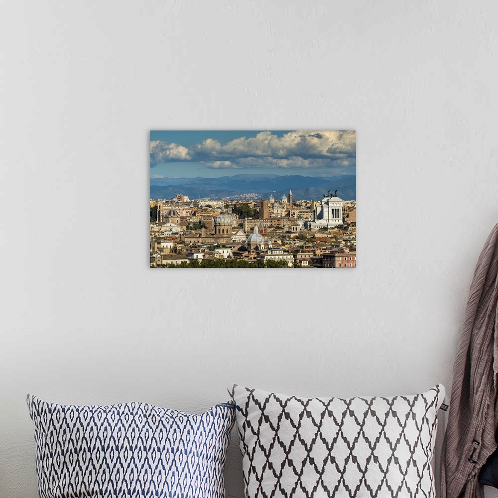 A bohemian room featuring City skyline from Gianicolo or Janiculum hill, Rome, Lazio, Italy.