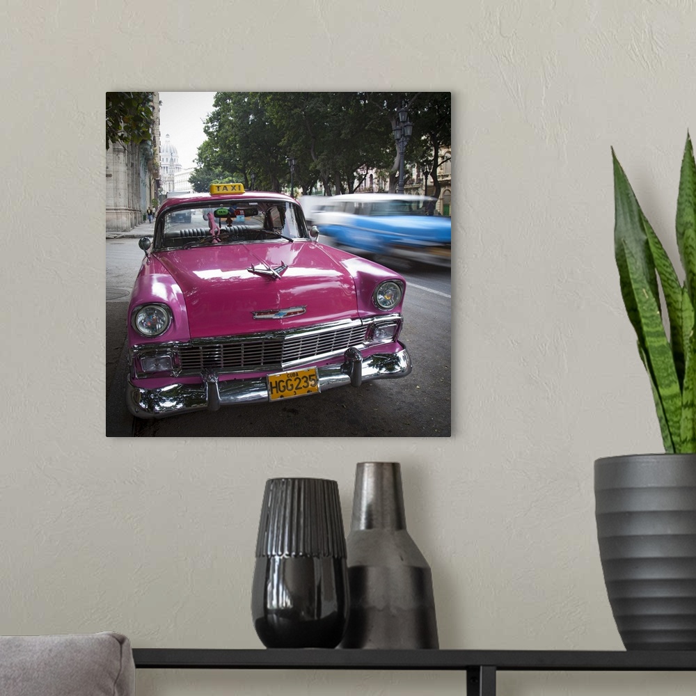 A modern room featuring Classic American Car (Chevrolet), Havana, Cuba