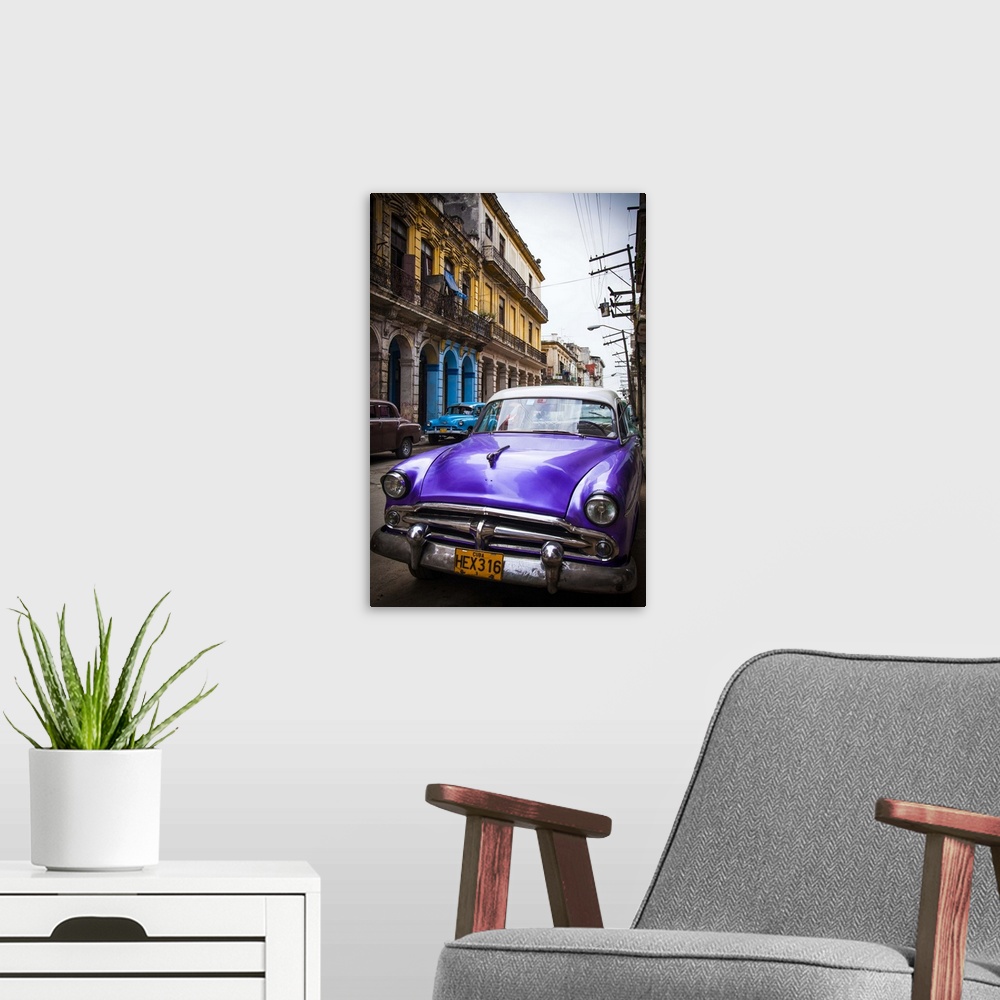 A modern room featuring Classic American Car, Havana, Cuba