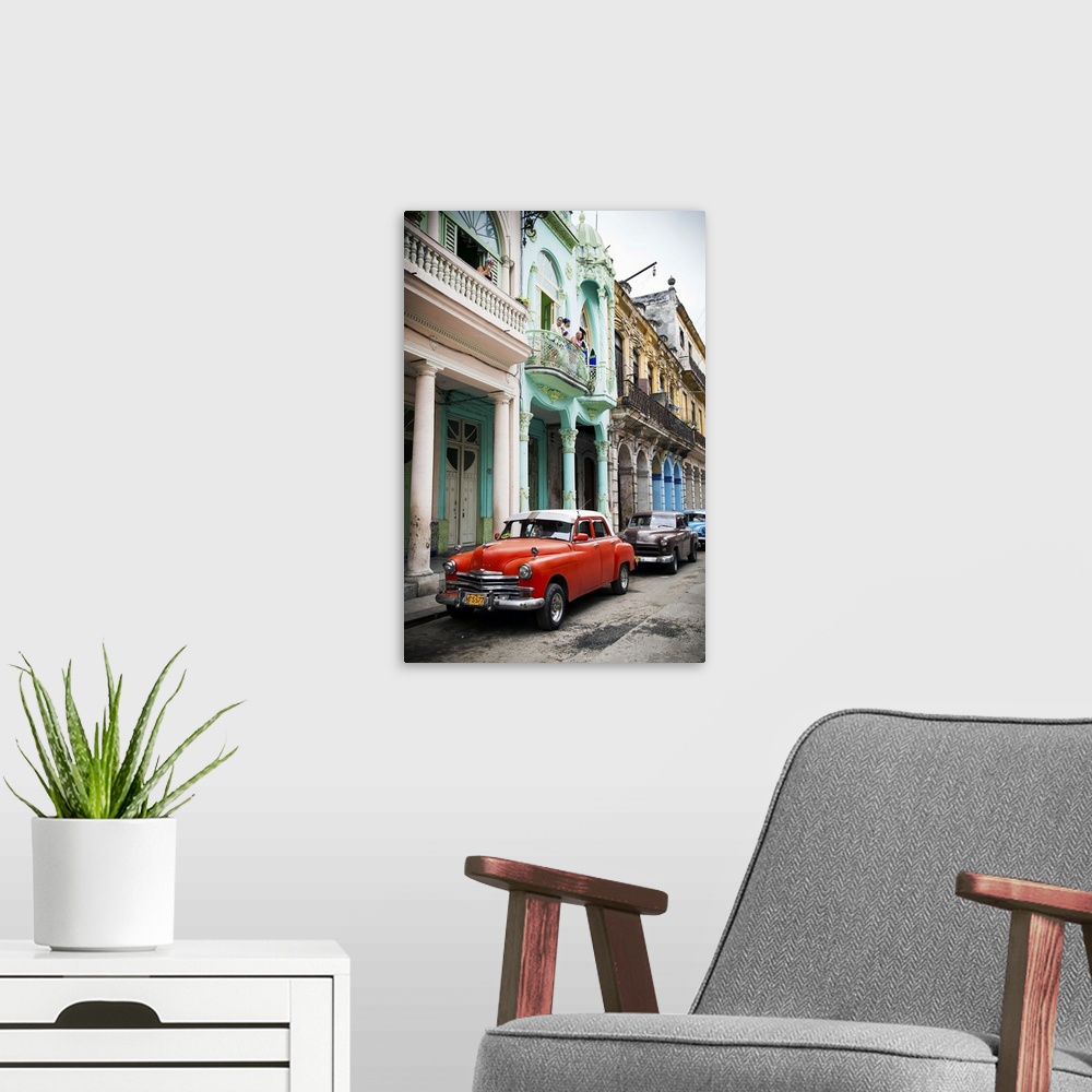 A modern room featuring Classic American Car (Plymouth), Havana, Cuba