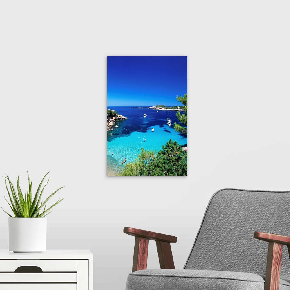 A modern room featuring Coast nearby Portinatx, Ibiza, Balearic Islands, Spain