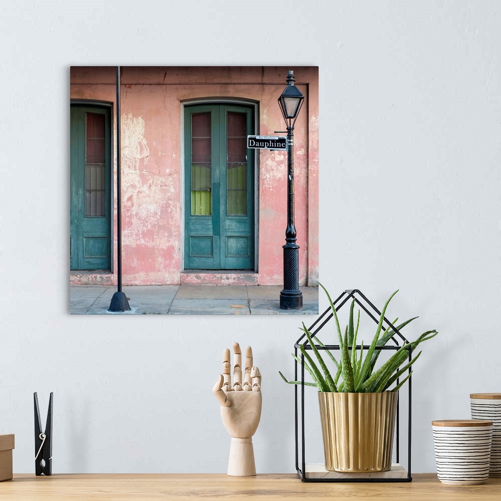 A bohemian room featuring United States, Louisiana, New Orleans. Colorful doors and windows in the French Quarter on Dauphi...