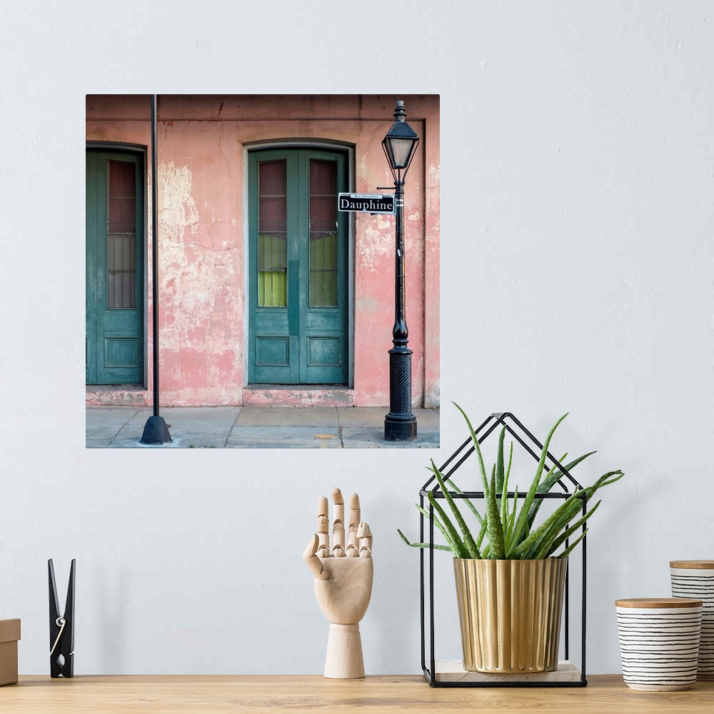 A bohemian room featuring United States, Louisiana, New Orleans. Colorful doors and windows in the French Quarter on Dauphi...