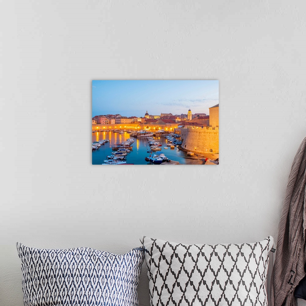 A bohemian room featuring Croatia, Dubrovnik, Boats In The Old Town Harbour