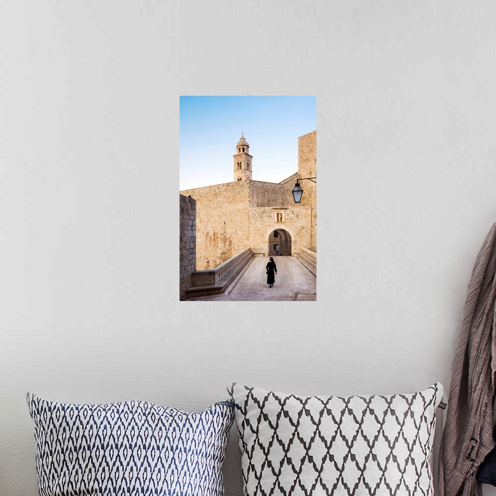 A bohemian room featuring Croatia, Dubrovnik, Nun Walking Through The Old Town