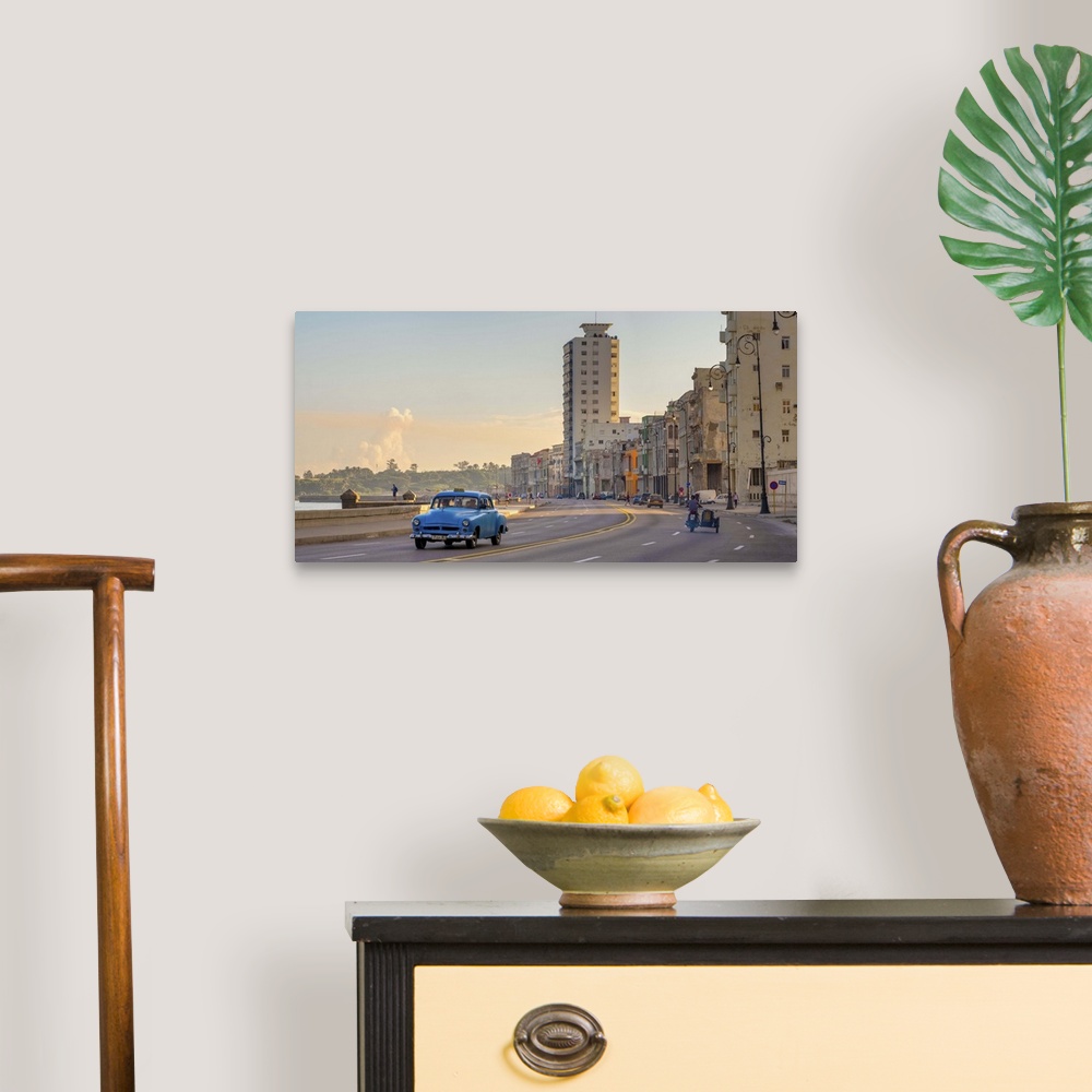 A traditional room featuring Cuba, Havana, The Malecon, Classic 1950's American Cars.