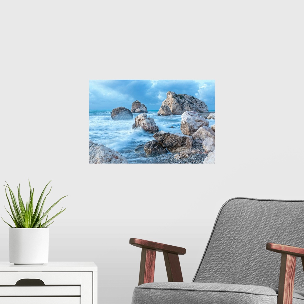 A modern room featuring Cyprus, Paphos, Petra Tou Romiou Also Known As Aphrodite's Rock At Dawn