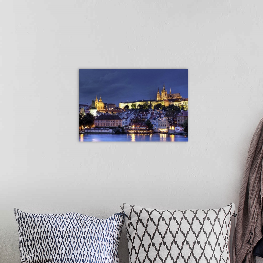 A bohemian room featuring Czech Republic, Prague, Stare Mesto (Old Town), Charles Bridge, Hradcany Castle and St. Vitus Cat...
