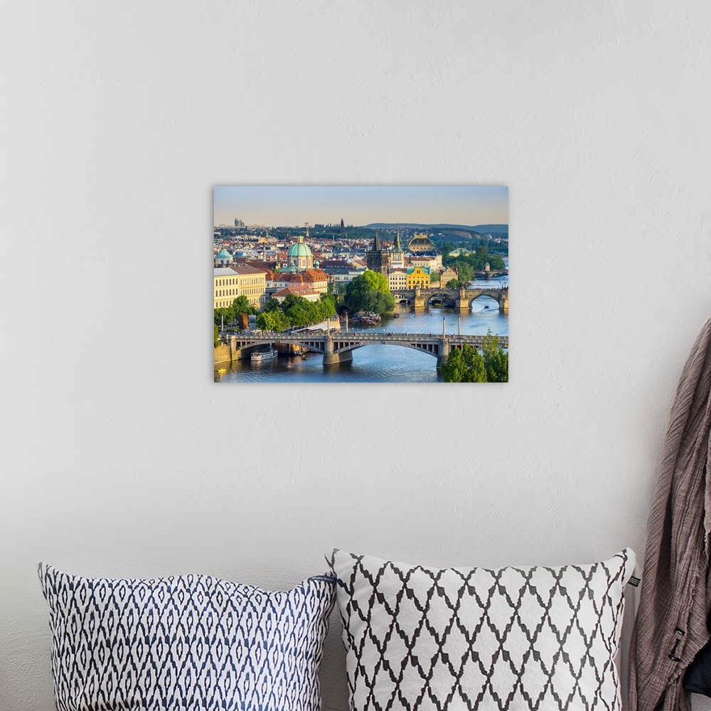 A bohemian room featuring Czech Republic, Prague. View of Mala Strana Old Town from Letna Park, on Letna Hill.
