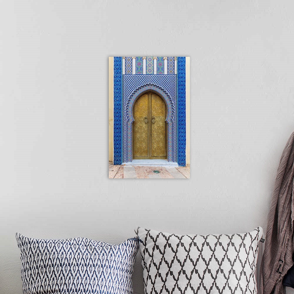 A bohemian room featuring Dar el Makhzen, Royal palace gates, Fes, Morocco.