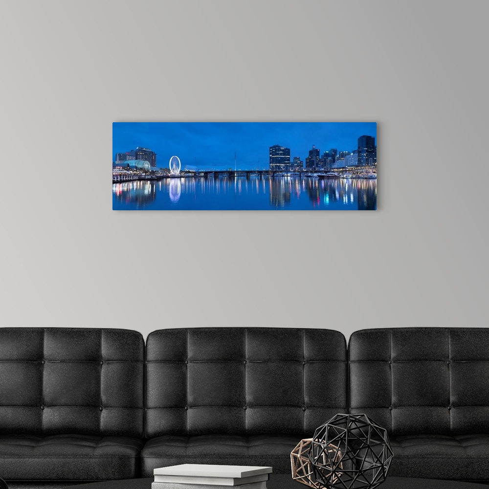 A modern room featuring Darling Harbour At Dusk, Sydney, New South Wales, Australia